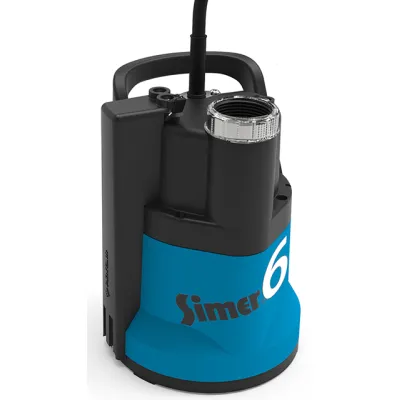 JUNG PUMPEN Schmutzwasserpumpe SIMER 6-S | flachabsaugend 2 mm | 230 V | 6 m³/h | 6,5 m Förderhöhe | IP68 | 10 m Kabel