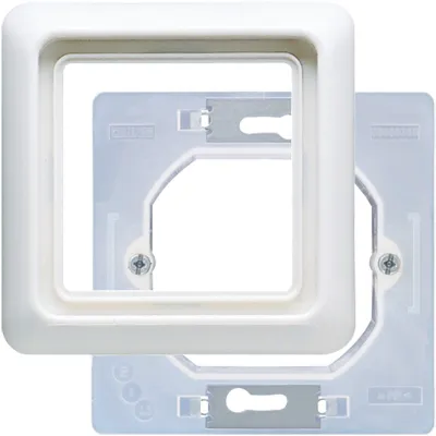 JUNG Abdeckrahmen 1-fach CD681WUWW | IP44 Dichtungsflansch | bruchsicher | 90x90mm | Thermoplast glänzend | alpinweiß