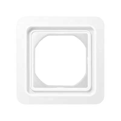 JUNG Abdeckrahmen 1-fach CD681WUWW | IP44 Dichtungsflansch | bruchsicher | 90x90mm | Thermoplast glänzend | alpinweiß