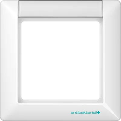 JUNG Abdeckrahmen 1-fach AS 500 | antibakteriell | Duroplast | IP44 | alpinweiß | Schriftfeld 13x55,5 mm