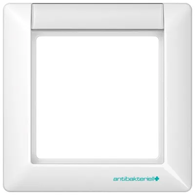 JUNG Abdeckrahmen 1-fach AS 500 | antibakteriell | Duroplast | IP44 | alpinweiß | Schriftfeld 13x55,5 mm