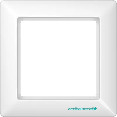 JUNG Rahmen 1fach ABAS581WW | Unterputzrahmen | antibakteriell | Duroplast | IP44 | waagerecht/ senkrecht | alpinweiß