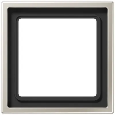 JUNG Rahmen 1-fach | Abdeckrahmen LS 990 | Edelstahl matt | 81x81mm | IP44 | waagerecht senkrecht | silber