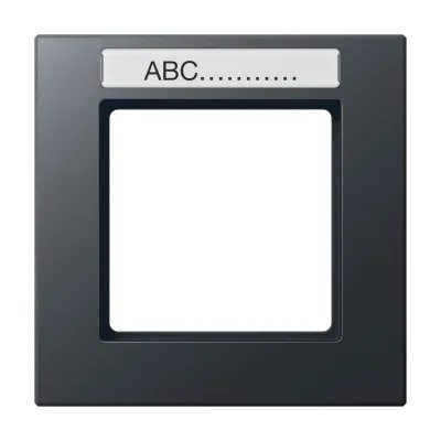 JUNG Rahmen 1-fach AC581BFNAANM | Einbaurahmen mit Schriftfeld 9x55 mm | bruchsicher Thermoplast | anthrazit matt