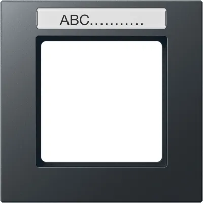 JUNG Rahmen 1-fach AC581BFNAANM | Einbaurahmen mit Schriftfeld 9x55 mm | bruchsicher Thermoplast | anthrazit matt