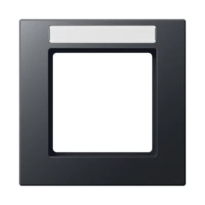 JUNG Rahmen 1-fach AC581BFNAANM | Einbaurahmen mit Schriftfeld 9x55 mm | bruchsicher Thermoplast | anthrazit matt