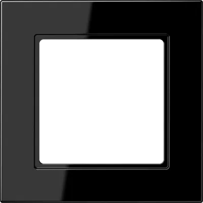 JUNG Rahmen 1-fach A 5581 BF SW | Einbaurahmen Thermoplast | bruchsicher | glänzend | 85x85 mm | IP44 | schwarz