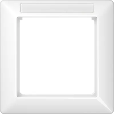 JUNG Rahmen 1fach AS581BFINAWW | bruchsicher | Beschriftungsfeld | 80,5x80,5mm | Thermoplast | IP44 | alpinweiß