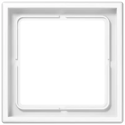 JUNG Rahmen 1-fach LS981WW | Abdeckrahmen LS990 | waagerecht & senkrecht | IP44 | Duroplast | alpinweiß | 81x81 mm