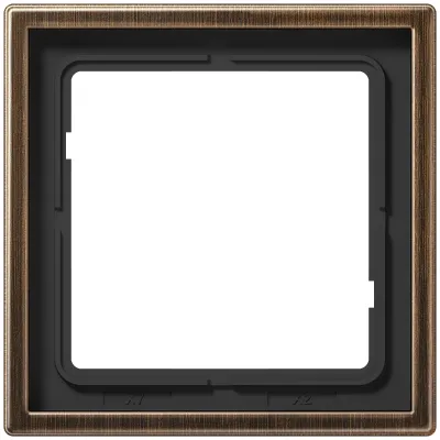 JUNG Rahmen 1fach ME2981AT | Einbaurahmen Metall matt | waagerecht & senkrecht | IP44 | 81x81mm | Messing antik