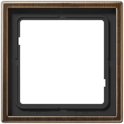 JUNG Rahmen 1fach ME2981AT | Einbaurahmen Metall matt | waagerecht & senkrecht | IP44 | 81x81mm | Messing antik