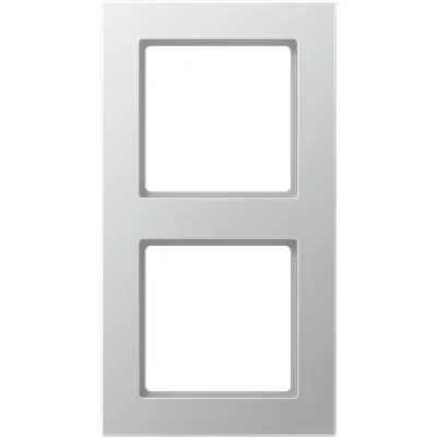 JUNG Rahmen 2-fach AC 582 AL | Abdeckrahmen waagerecht & senkrecht | 84x155 mm | Duroplast lackiert | Aluminium