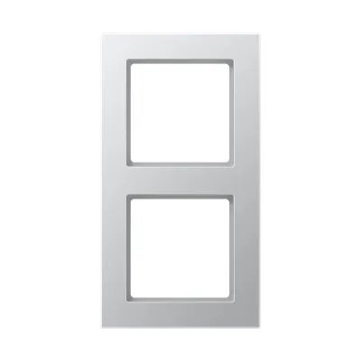 JUNG Rahmen 2-fach AC 582 AL | Abdeckrahmen waagerecht & senkrecht | 84x155 mm | Duroplast lackiert | Aluminium