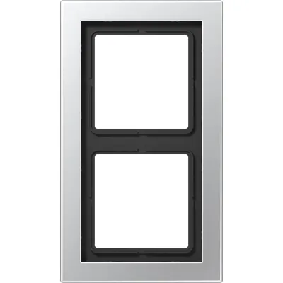 JUNG Rahmen 2-fach ALD 2982 | Schalterrahmen für waagerechte & senkrechte Montage | Aluminium matt | Metall | IP20