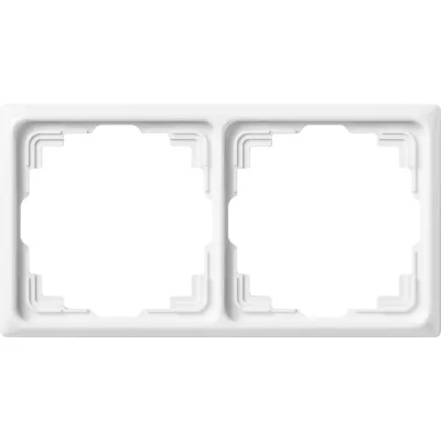 JUNG Rahmen 2-fach CD582KWW | Kabelkanal geeignet | waagerecht & senkrecht | Duroplast | IP20 | alpinweiß