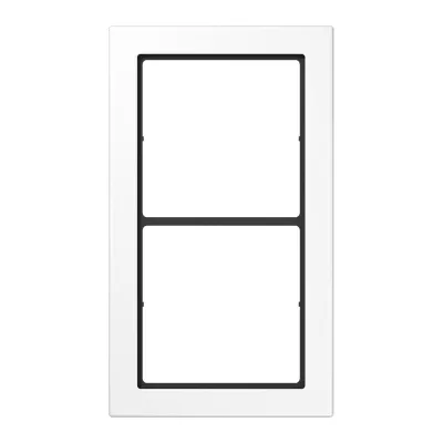JUNG Rahmen 2-fach FD 982 WW | flaches Design | waagerecht & senkrecht | Thermoplast | glänzend | alpinweiß | 96x167mm
