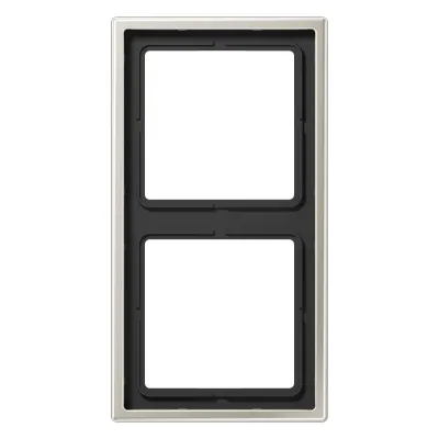 JUNG Rahmen 2-fach ES2982 | Abdeckrahmen für LS 990 Serie | Edelstahl matt | waagerecht & senkrecht | IP44 | 81x152 mm