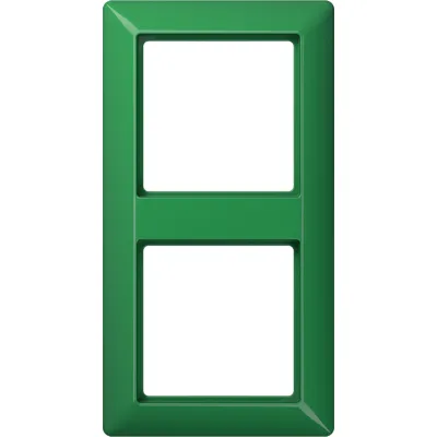 JUNG Rahmen 2-fach AS582BFGN | Einbaurahmen für waagerecht/ senkrecht | IP44 | Thermoplast | bruchsicher | grün