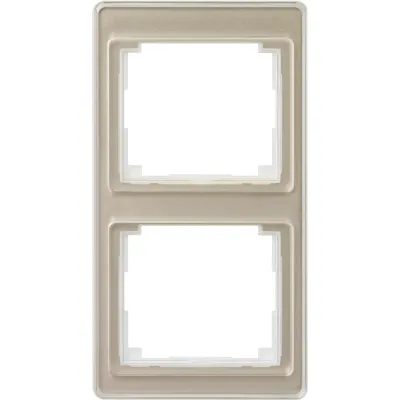 JUNG Rahmen 2-fach SL582GB | Abdeckrahmen senkrecht | Acrylglas glänzend | geeignet für UP-Installation | gold-bronze