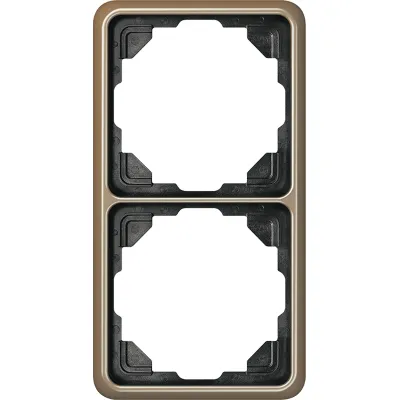 JUNG Rahmen 2-fach CD582GB CD500 | Abdeckrahmen Metall Aluminium eloxiert | waagerecht & senkrecht | IP20 | gold-bronze