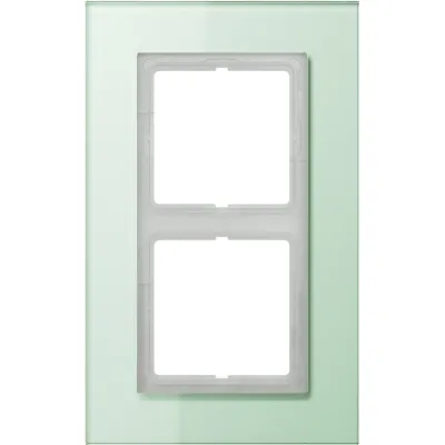 Jung Rahmen 2-fach LSP982GLAS | Glasrahmen LS Plus | mattweiß | horizontal & vertikal | 115x186 mm | IP20 | Echtglas