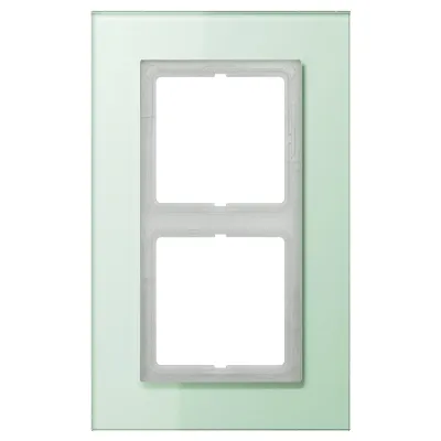 Jung Rahmen 2-fach LSP982GLAS | Glasrahmen LS Plus | mattweiß | horizontal & vertikal | 115x186 mm | IP20 | Echtglas