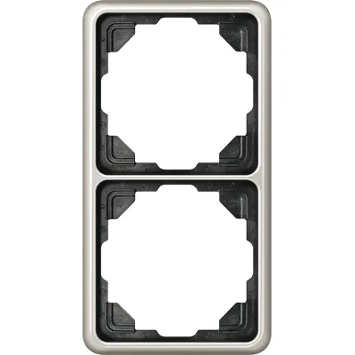 JUNG Rahmen 2-fach CD582PT | Abdeckrahmen CD500 | Unterputz & Einbaukanal | Aluminium eloxiert | Platin | 81x152 mm