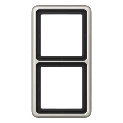 JUNG Rahmen 2-fach CD582PT | Abdeckrahmen CD500 | Unterputz & Einbaukanal | Aluminium eloxiert | Platin | 81x152 mm