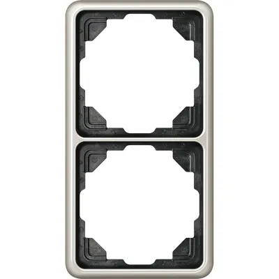 JUNG Rahmen 2-fach CD582PT | Abdeckrahmen CD500 | Unterputz & Einbaukanal | Aluminium eloxiert | Platin | 81x152 mm