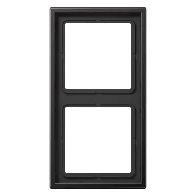JUNG Rahmen 2-fach AL2982D | Abdeckrahmen LS 990 | Aluminium Metall lackiert matt | IP44 | waagerecht & senkrecht | dark