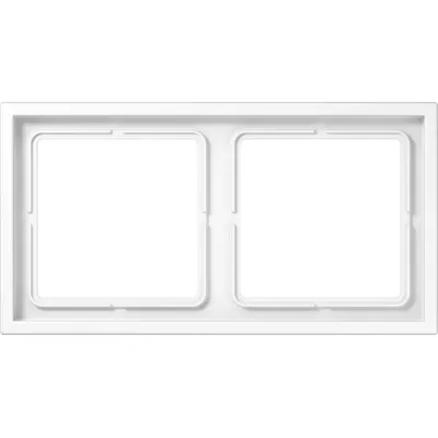 JUNG Rahmen 2-fach LSZ982BFWW | Unterputzrahmen | waagerecht & senkrecht | Thermoplast glänzend | alpinweiß RAL9010