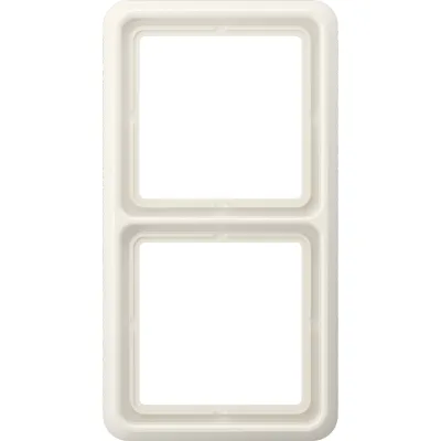 JUNG Rahmen 2-fach CD 582 WU W | Abdeckrahmen waagerecht/ senkrecht | IP44 | Thermoplast glänzend | cremeweiß