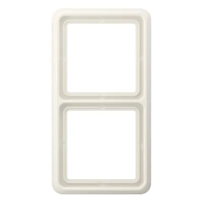 JUNG Rahmen 2-fach CD 582 WU W | Abdeckrahmen waagerecht/ senkrecht | IP44 | Thermoplast glänzend | cremeweiß