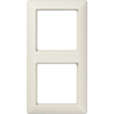 JUNG Rahmen 2-fach AS582 AS500 | Abdeckrahmen waagerecht & senkrecht | Duroplast glänzend | IP44 | cremeweiß RAL 1013