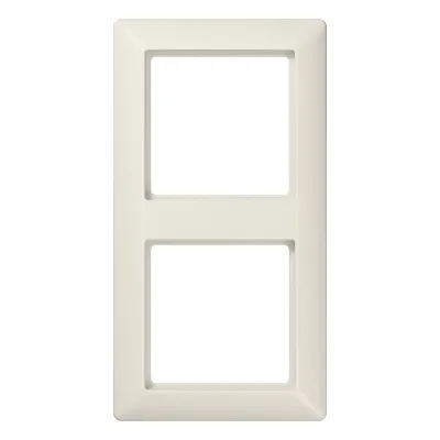 JUNG Rahmen 2-fach AS582 AS500 | Abdeckrahmen waagerecht & senkrecht | Duroplast glänzend | IP44 | cremeweiß RAL 1013