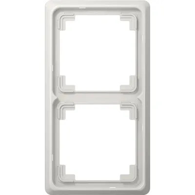 Jung Rahmen 2-fach CDP582LG | Abdeckrahmen CD Plus | waagerecht & senkrecht | Duroplast | glänzend | lichtgrau RAL 7035