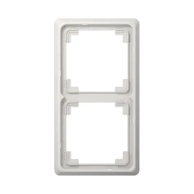 Jung Rahmen 2-fach CDP582LG | Abdeckrahmen CD Plus | waagerecht & senkrecht | Duroplast | glänzend | lichtgrau RAL 7035