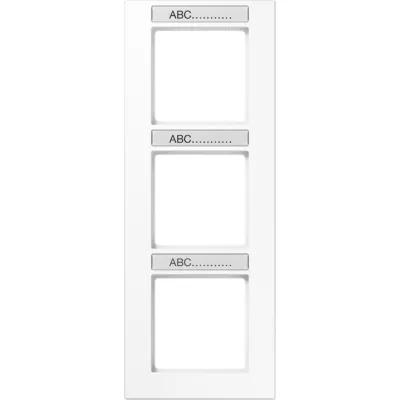 JUNG Rahmen 3-fach AC583BFNAWW | Elektro Installationsrahmen senkrecht | Schriftfeld 9x55mm | Thermoplast | alpinweiß