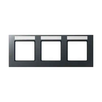 JUNG Rahmen 3-fach AC5830BFNAANM | mit Beschriftungsfeld | Thermoplast | IP20 | anthrazit matt | horizontal