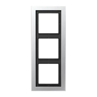 JUNG 3-fach Rahmen | LS-Design | Aluminium matt eloxiert | 96x238mm | Unterputz | waagerecht/vertikal