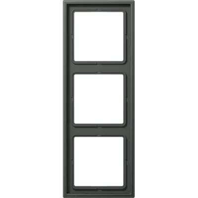 JUNG Rahmen 3-fach AL2983AN | Abdeckrahmen waagerecht/senkrecht | Aluminium matt anthrazit | IP44
