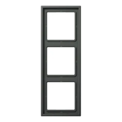 JUNG Rahmen 3-fach AL2983AN | Abdeckrahmen waagerecht/senkrecht | Aluminium matt anthrazit | IP44