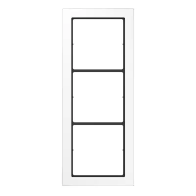 JUNG Rahmen 3-fach FD 983 WW | flaches Design | waagerecht & senkrecht | Thermoplast | glänzend | alpinweiß RAL 9010