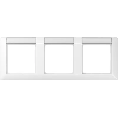 JUNG Rahmen 3-fach AS5830NAWW | Unterputz Abdeckrahmen mit Beschriftungsfeld | waagerecht | Duroplast | IP44 | alpinweiß