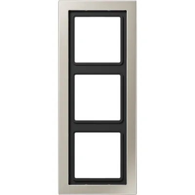 JUNG Rahmen 3-fach ESD2983 | Abdeckrahmen LS-Design | Edelstahl matt | 96x238 mm | Unterputz | horizontal & vertikal