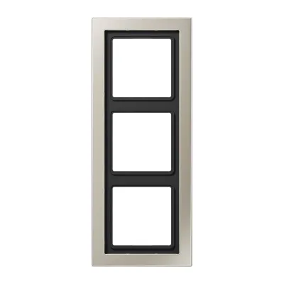 JUNG Rahmen 3-fach ESD2983 | Abdeckrahmen LS-Design | Edelstahl matt | 96x238 mm | Unterputz | horizontal & vertikal