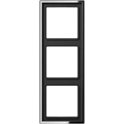 JUNG Rahmen 3-fach GCR2983 | Unterputzrahmen | Metall Edelstahl | waagerecht/ senkrecht | Glanzchrom | IP44 | 81x223mm