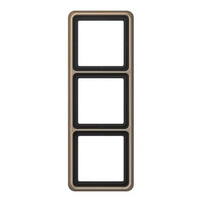 Jung Rahmen 3-fach CD583GB | Abdeckrahmen für waagerecht & senkrecht | Aluminium eloxiert | IP20 | gold-bronze