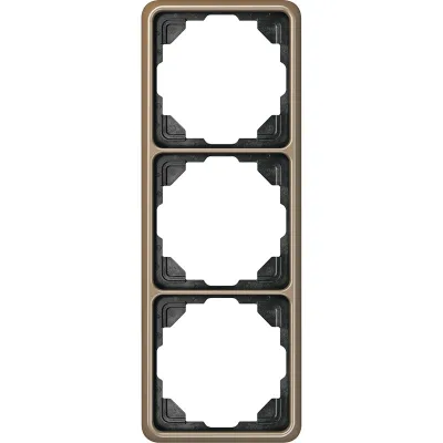 Jung Rahmen 3-fach CD583GB | Abdeckrahmen für waagerecht & senkrecht | Aluminium eloxiert | IP20 | gold-bronze