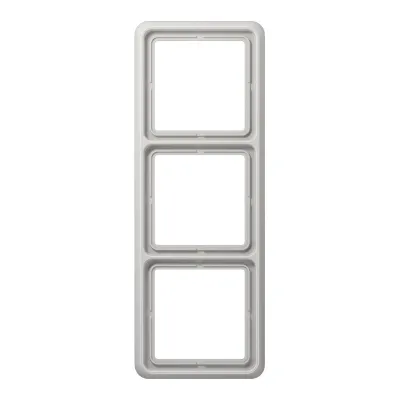 JUNG Abdeckrahmen 3-fach CD583LG | waagerecht & senkrecht | Unterputz | Duroplast | glänzend | IP44 | lichtgrau RAL 7035
